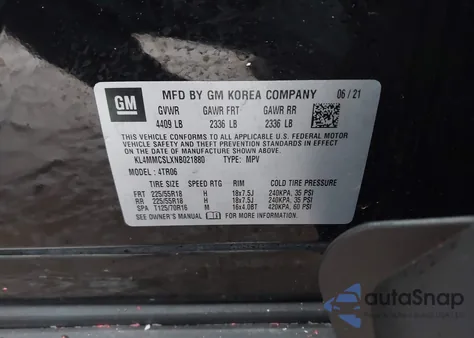 2022 Buick Encore Gx Awd Preferred z USA, uszkodzony, nr VIN KL4MMCSLXNB021880